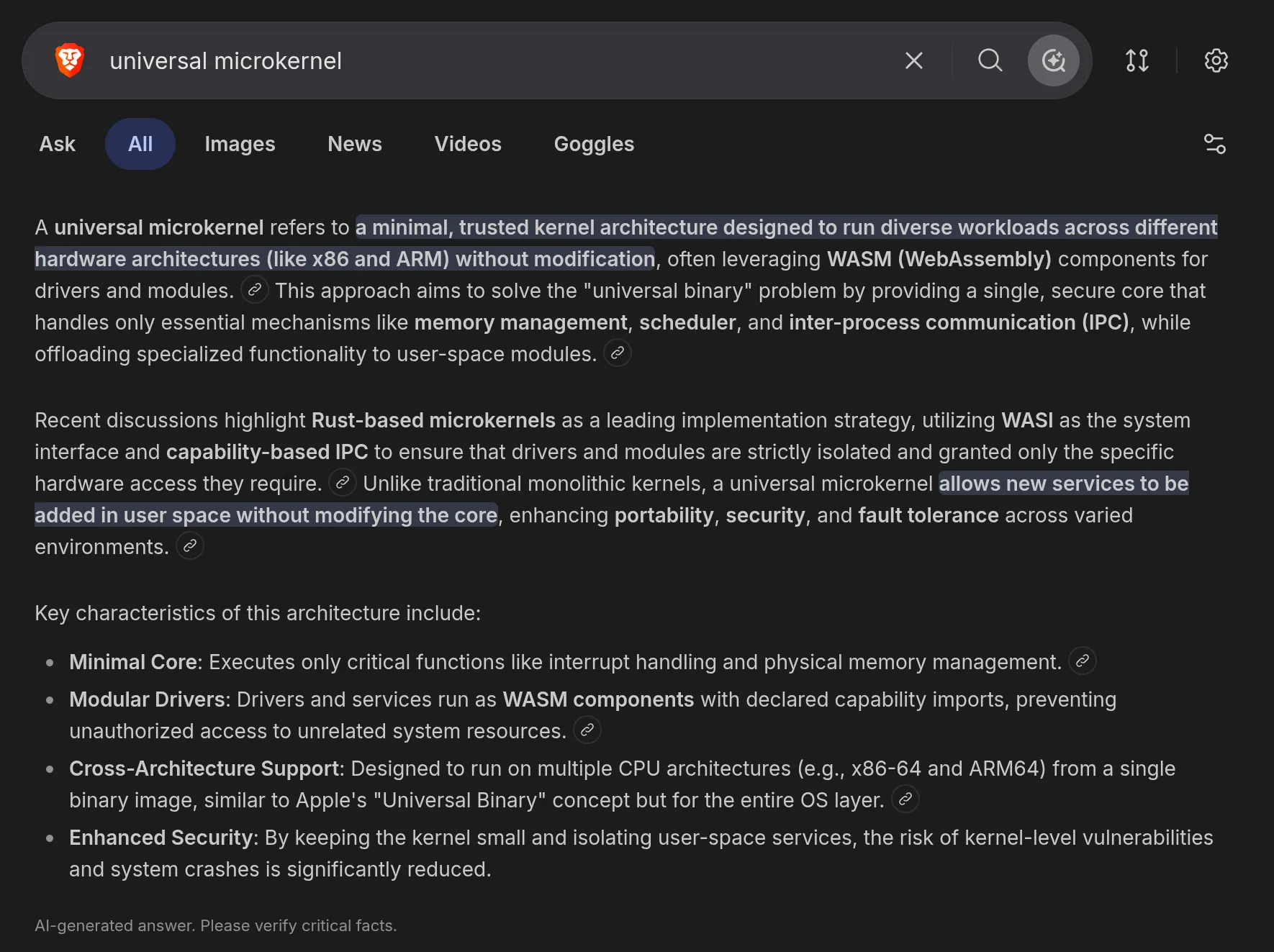 Brave Search result for 'universal microkernel'